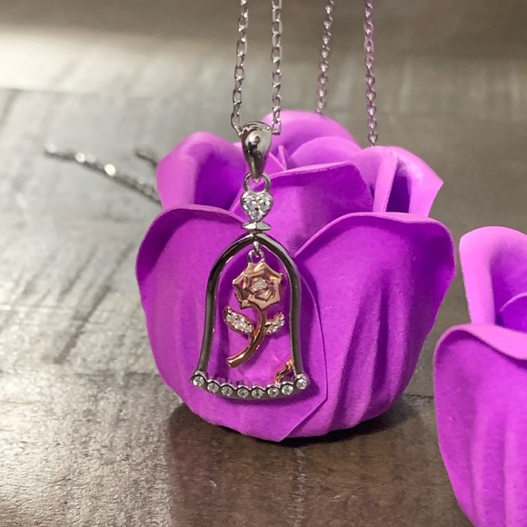 Beauty and the Beast Enchanted Rose Necklace - Picture 12 of 13